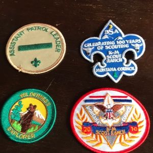 Lot of 4 Boy Scout BSA Patches Badges Montana Council 2010 Wilderness K-M Ranch